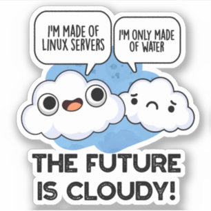 The Future Is Cloudy Funny Weather Computer Pun 