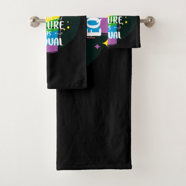 The Future Is Equal Raised Fist  Bath Towel Set (Insitu)