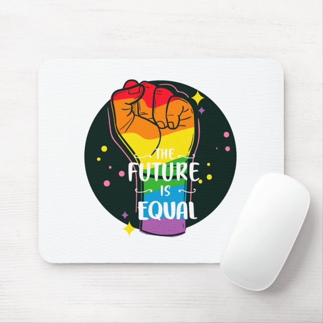 The Future Is Equal Raised Fist Mouse Pad (With Mouse)
