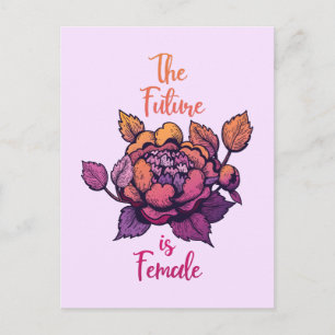 The Future is female feminist lettering Postcard