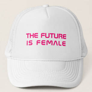 The future is female hot pink modern typography trucker hat