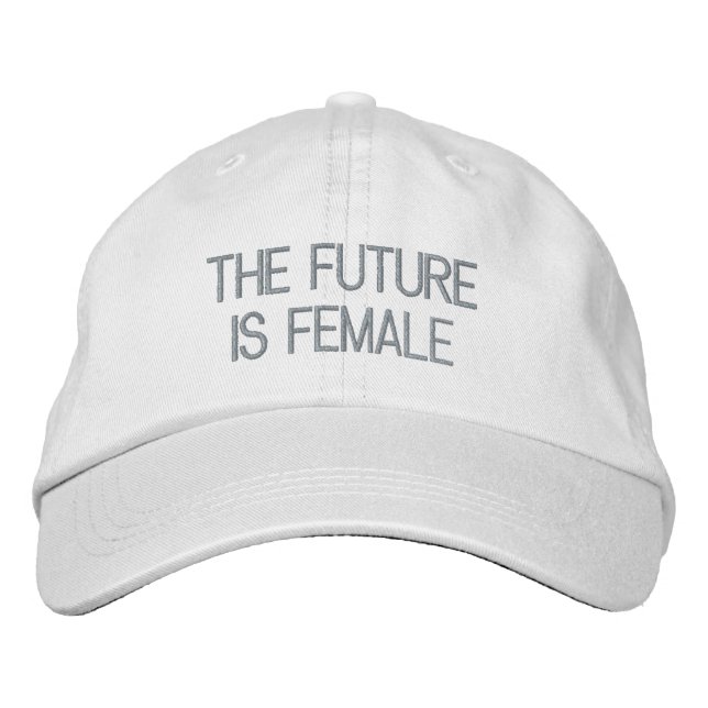 The future is female pink custom text modern embroidered hat (Front)