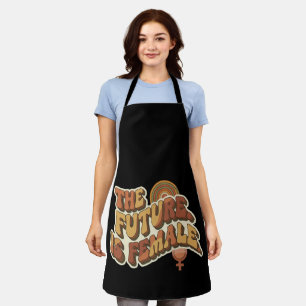 The Future is Female Retro 70s Feminist Typography Apron