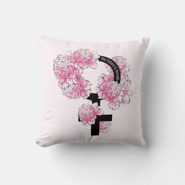 The Future is Female Throw Pillow (Front)