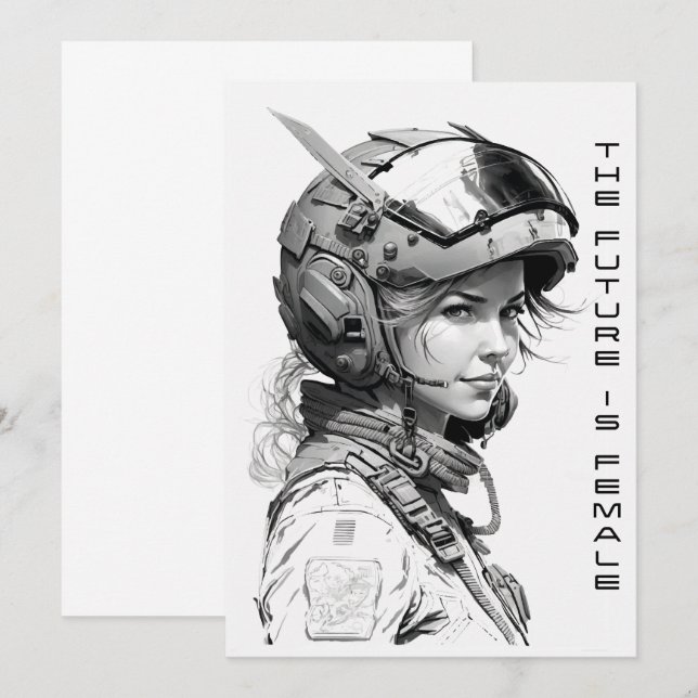 The future is female wall art, the future feminine invitation (Front/Back)