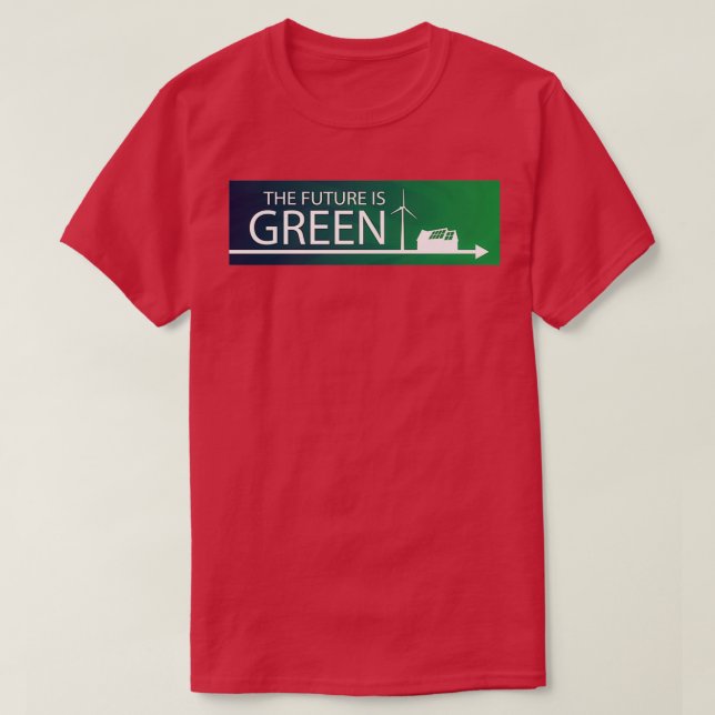 The Future is Green Flowing Design T-Shirt (Design Front)