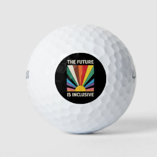 The Future Is Inclusive LGBTQ Pride Ally Rainbow Golf Balls