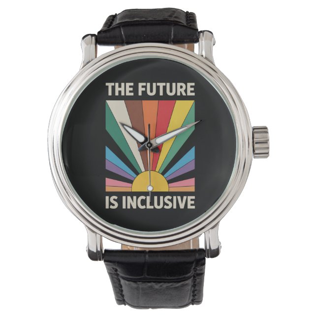 The Future Is Inclusive LGBTQ Pride Ally Rainbow Watch (Front)