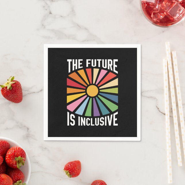 The Future is Inclusive Rainbow Pride Trans Rights Napkin (Insitu)