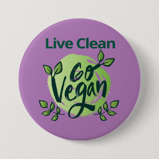The Future is Vegan Design  3 Inch Round Button (Front)