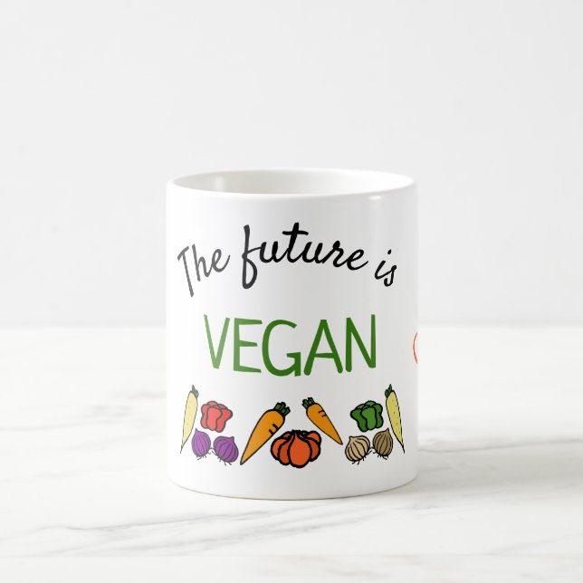 The future is VEGAN, personalized, your name Coffee Mug (Center)