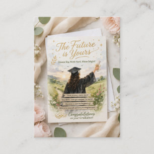 The Future is Yours – Elegant Girl Graduation Enco Enclosure Card