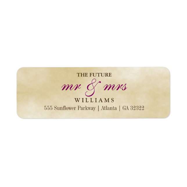 The Future Mr and Mrs Return Address Label (Front)