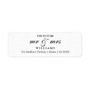 The Future Mr and Mrs Return Address Label