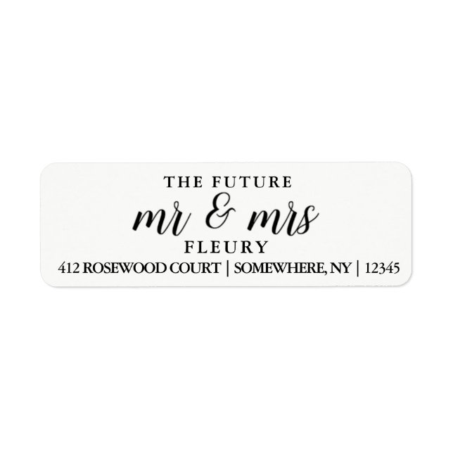The Future Mr and Mrs Return Address Labels Small (Front)