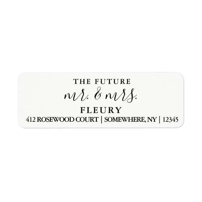 The Future Mr and Mrs Return Address Labels Small (Front)