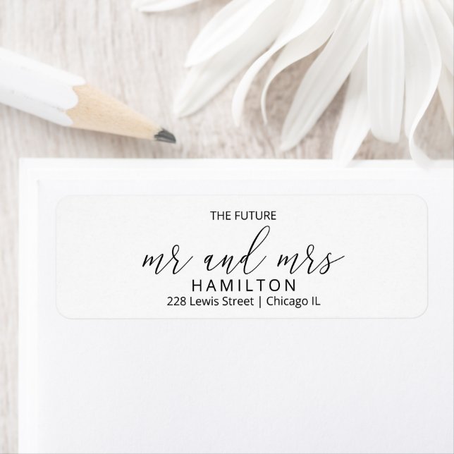 The Future Mr and Mrs Wedding Return Address Label (Insitu)