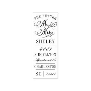 The Future Mr. and Mrs. Wedding Return Address Rubber Stamp