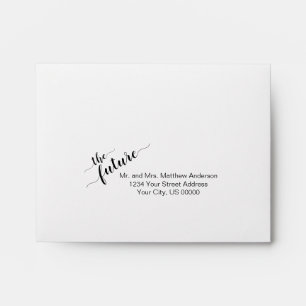 The Future Mr. and Mrs. White Floral RSVP Envelope