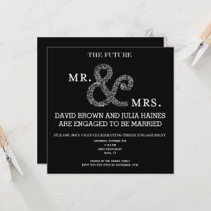The Future Mr & Mrs Rustic Engagement Bridal Party Invitation