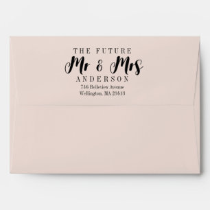 The Future Mrs and Mr Blush Pink Return Address Envelope