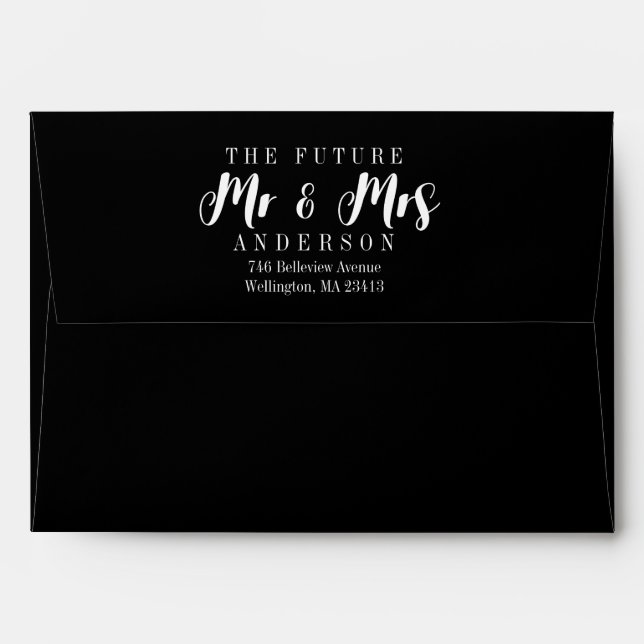 The Future Mrs and Mr Preprinted Return Address Envelope (Back (Top Flap))
