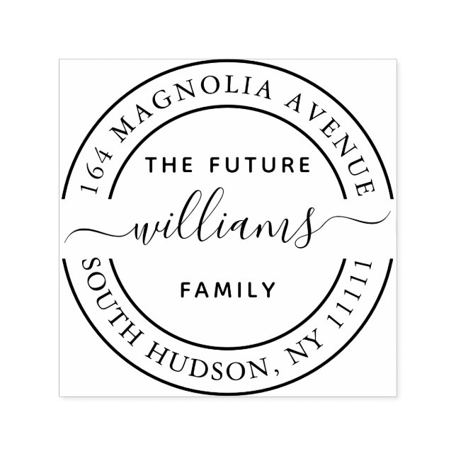 The Future Mrs and Mrs. Family Calligraphy Logo Self-inking Stamp (Design)