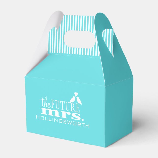 The Future Mrs.-Blue Wedding Favor Box (Front Side)