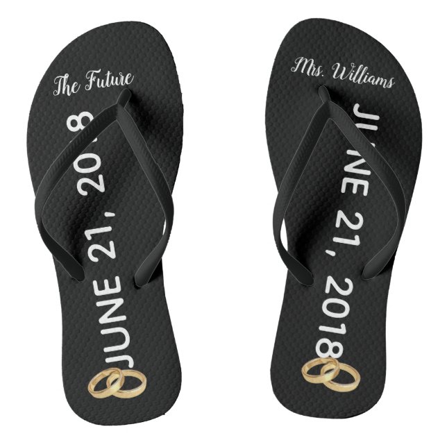 The Future Mrs Bridal Flip Flops | Custom Name (Footbed)