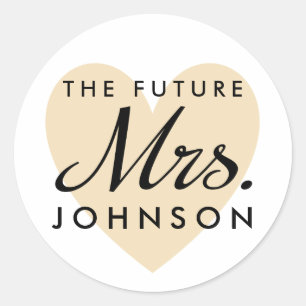 The Future Mrs. heart Classic Round Sticker
