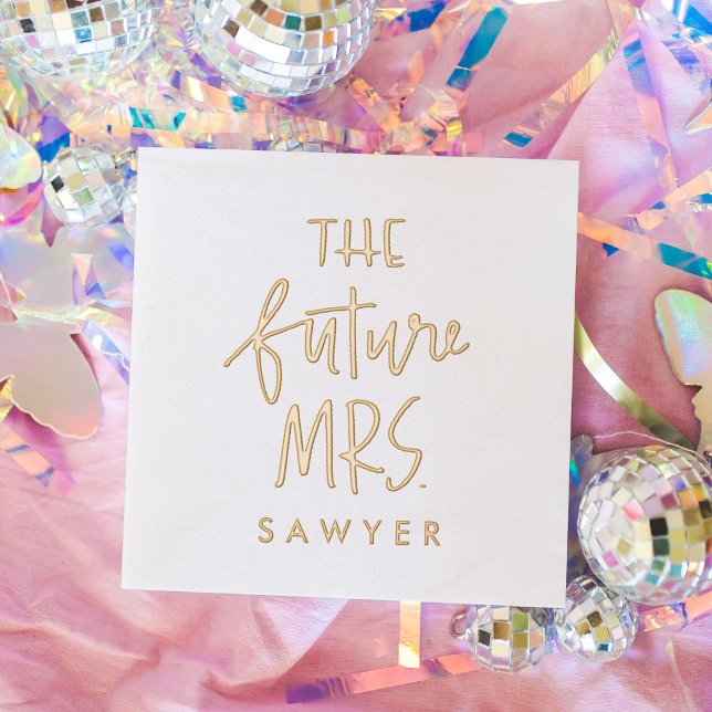 The Future Mrs Personalized Engagement Foil Napkins (The Future Mrs Personalized Engagement Foil Napkins)