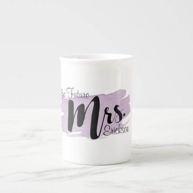 The Future Mrs. Purple Watercolor Mug (Front)