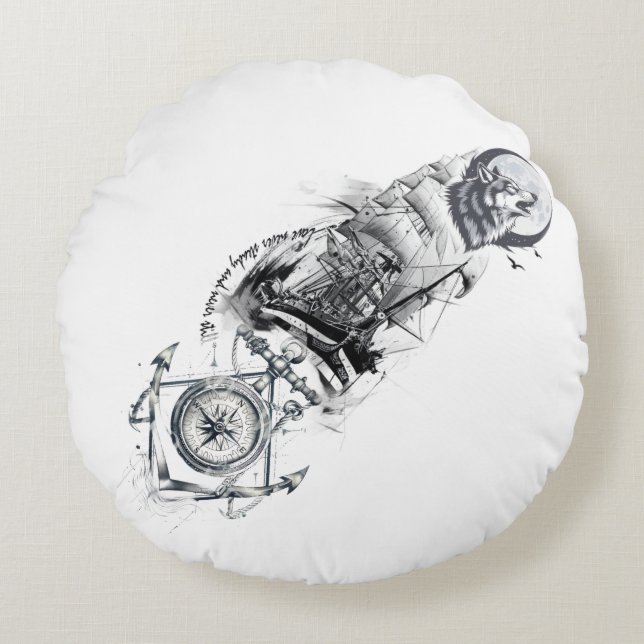 The Future of Naval Design | Advanced Autonomous  Round Pillow (Front)