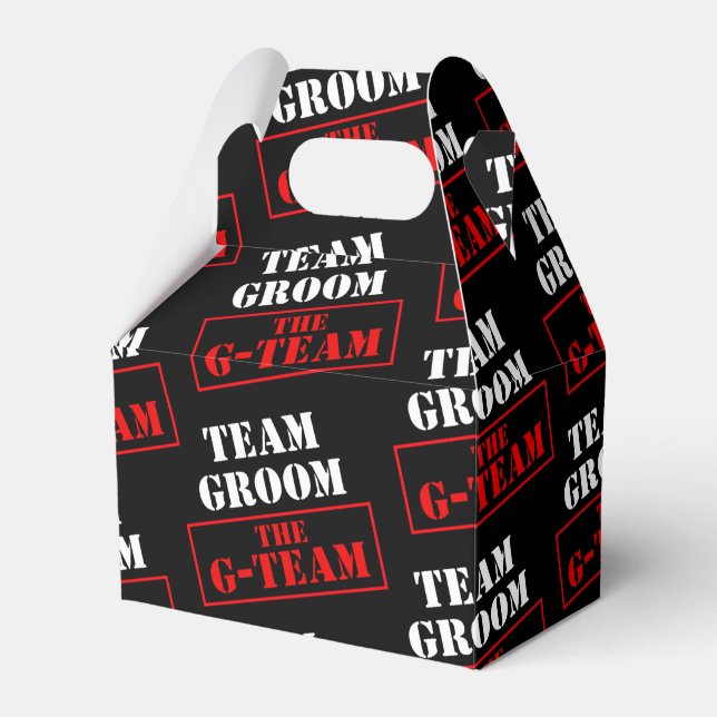 The G-Team Team Groom Gable Favor Box (Front Side)