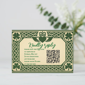 The Gaelic Seal QR Code Wedding RSVP Card
