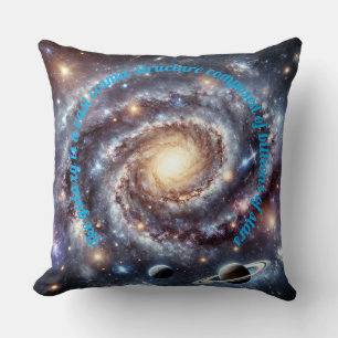 The galaxy is a vast cosmic structure throw pillow