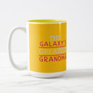 The Galaxy's Greatest Grandma Yellow and Green Flo Two-Tone Coffee Mug