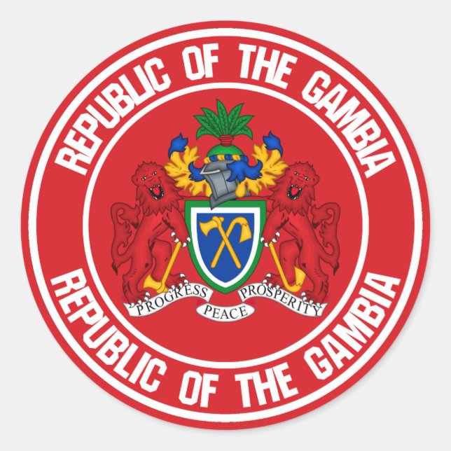 The Gambia Round Emblem Classic Round Sticker (Front)