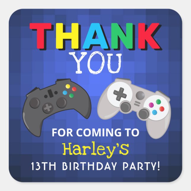 The Game Is On! | Video Game Thank You Square Sticker (Front)