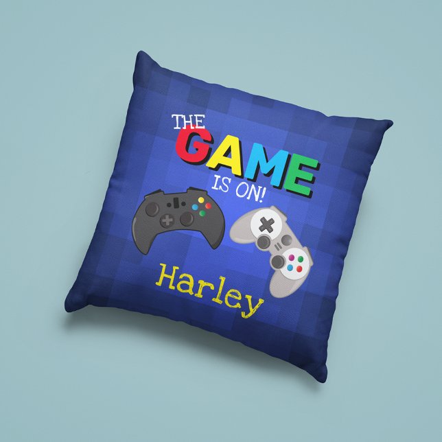 The Game Is On! | Video Game Throw Pillow (Creator Uploaded)