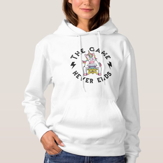 The Game never ends for Unicorns Hoodie (Front)