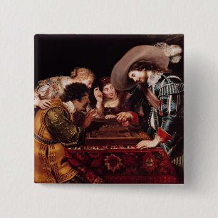 The Game of Backgammon 2 Inch Square Button