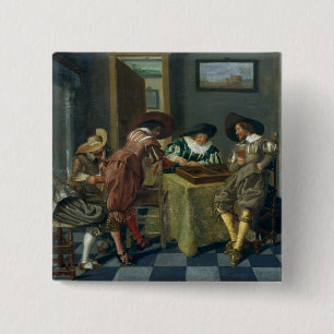 The Game of Backgammon 2 Inch Square Button