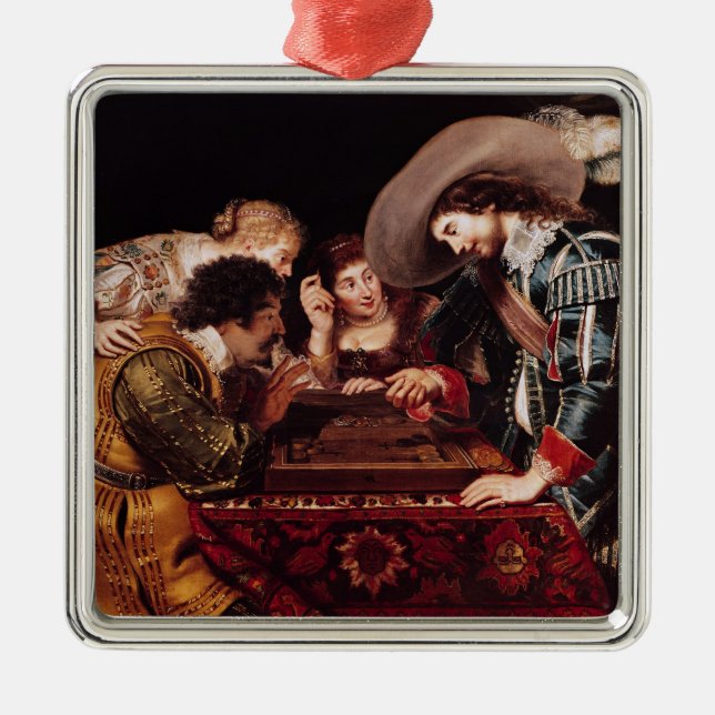 The Game of Backgammon Metal Ornament (Front)