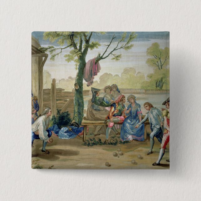 The Game of Bowls 2 Inch Square Button (Front)