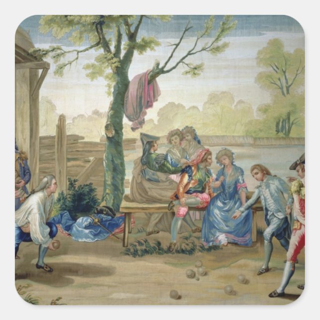 The Game of Bowls Square Sticker (Front)