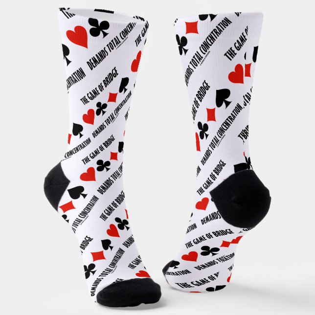 The Game Of Bridge Demands Total Concentration Socks (Angled)