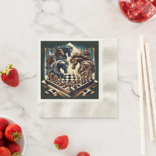 The game of knights – chess meets fantasy napkin