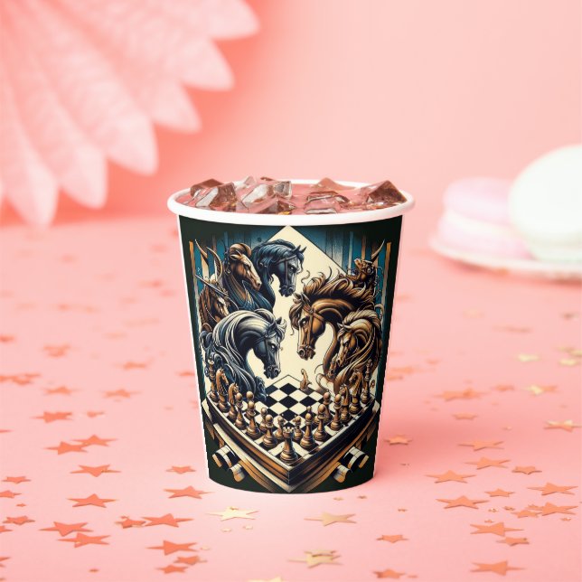 The game of knights – chess meets fantasy paper cups (Insitu)