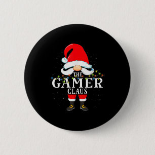 The Gamer Claus Christmas Pajama  2 Inch Round Button